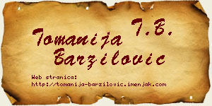 Tomanija Barzilović vizit kartica